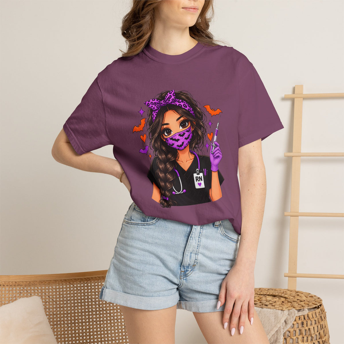 Nurse Doll Halloween Tee — Cute Doll RN in Scrubs Graphic T-Shirt