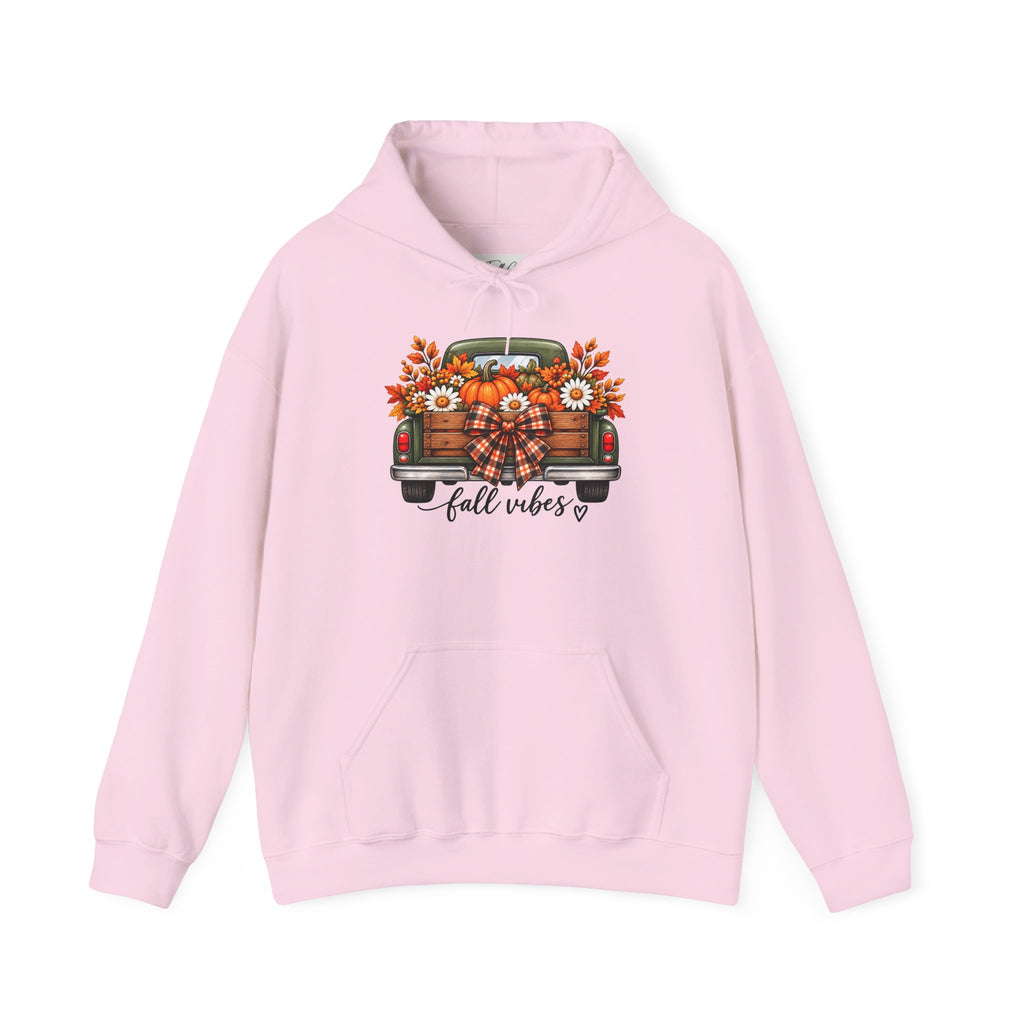 Fall Vibes Truck Hoodie — Autumn Sunflowers & Pumpkins Sweatshirt
