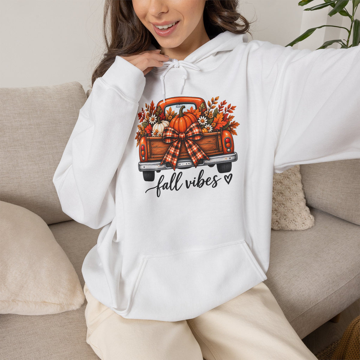Fall Vibes Pumpkin Truck Hoodie