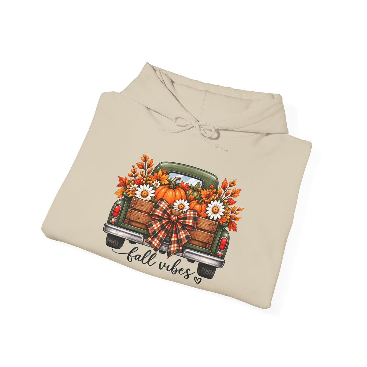 Fall Vibes Truck Hoodie — Autumn Sunflowers & Pumpkins Sweatshirt