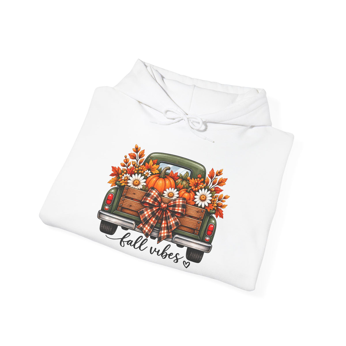 Fall Vibes Truck Hoodie — Autumn Sunflowers & Pumpkins Sweatshirt