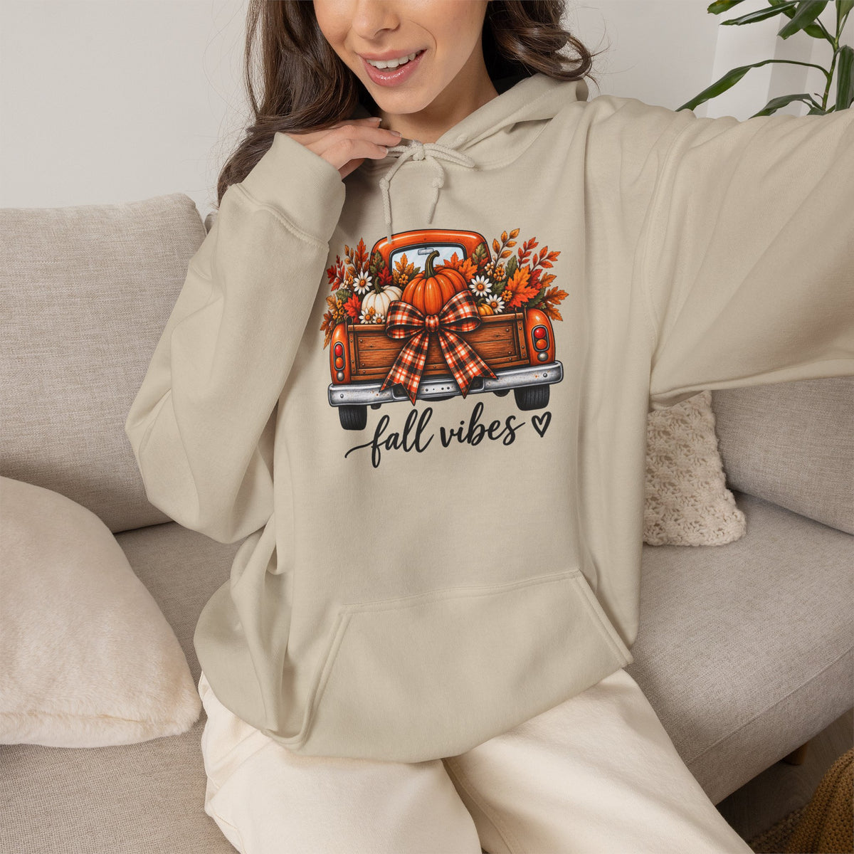 Fall Vibes Pumpkin Truck Hoodie