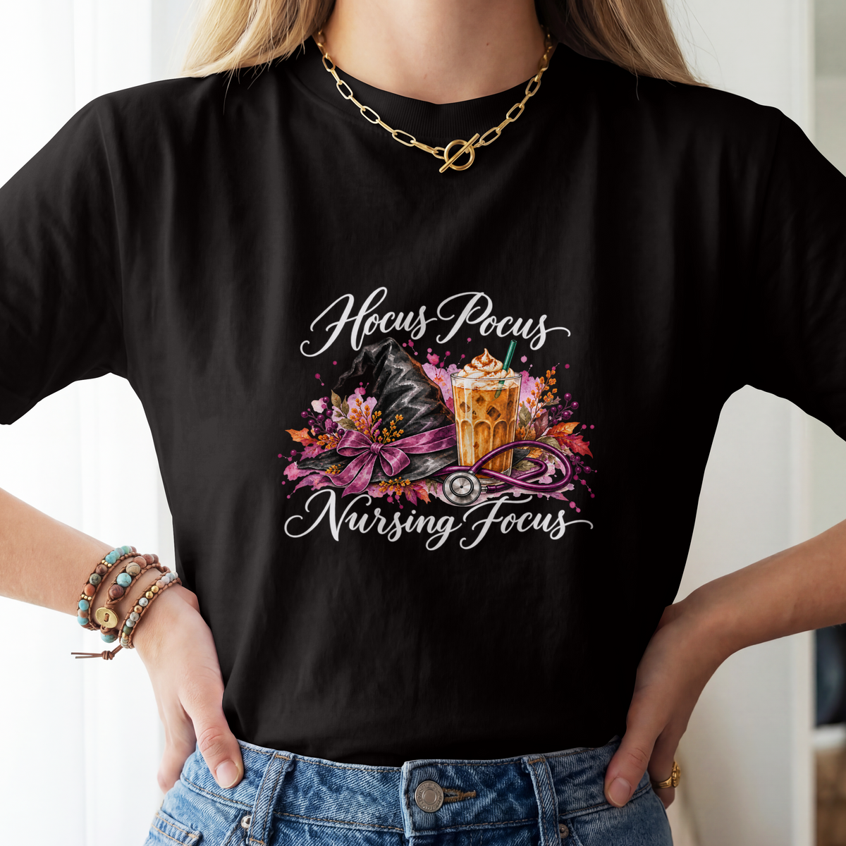 Hocus Pocus Nursing Focus Halloween Nurse Tee