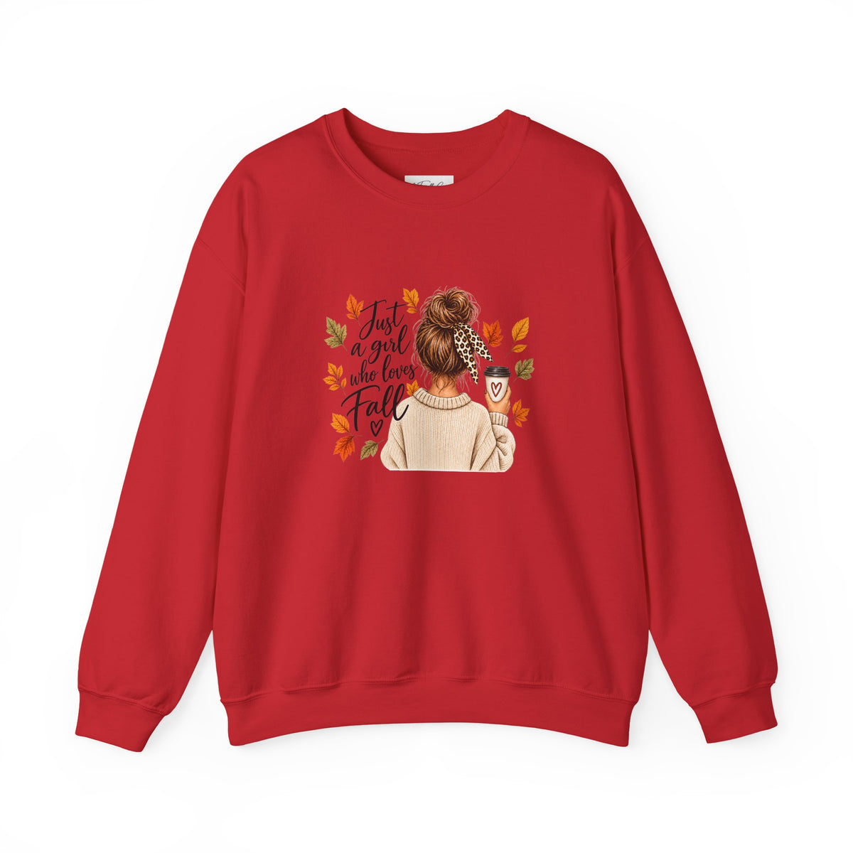 Fall Cozy Crewneck Sweatshirt — "Just a Girl Who Loves Fall" Graphic
