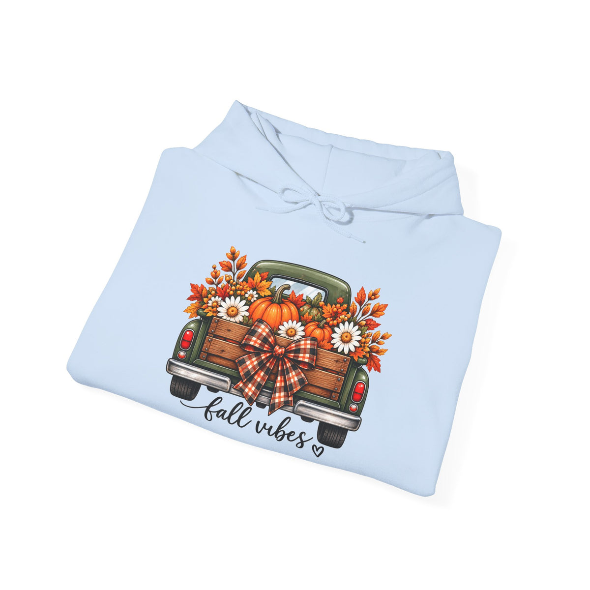 Fall Vibes Truck Hoodie — Autumn Sunflowers & Pumpkins Sweatshirt
