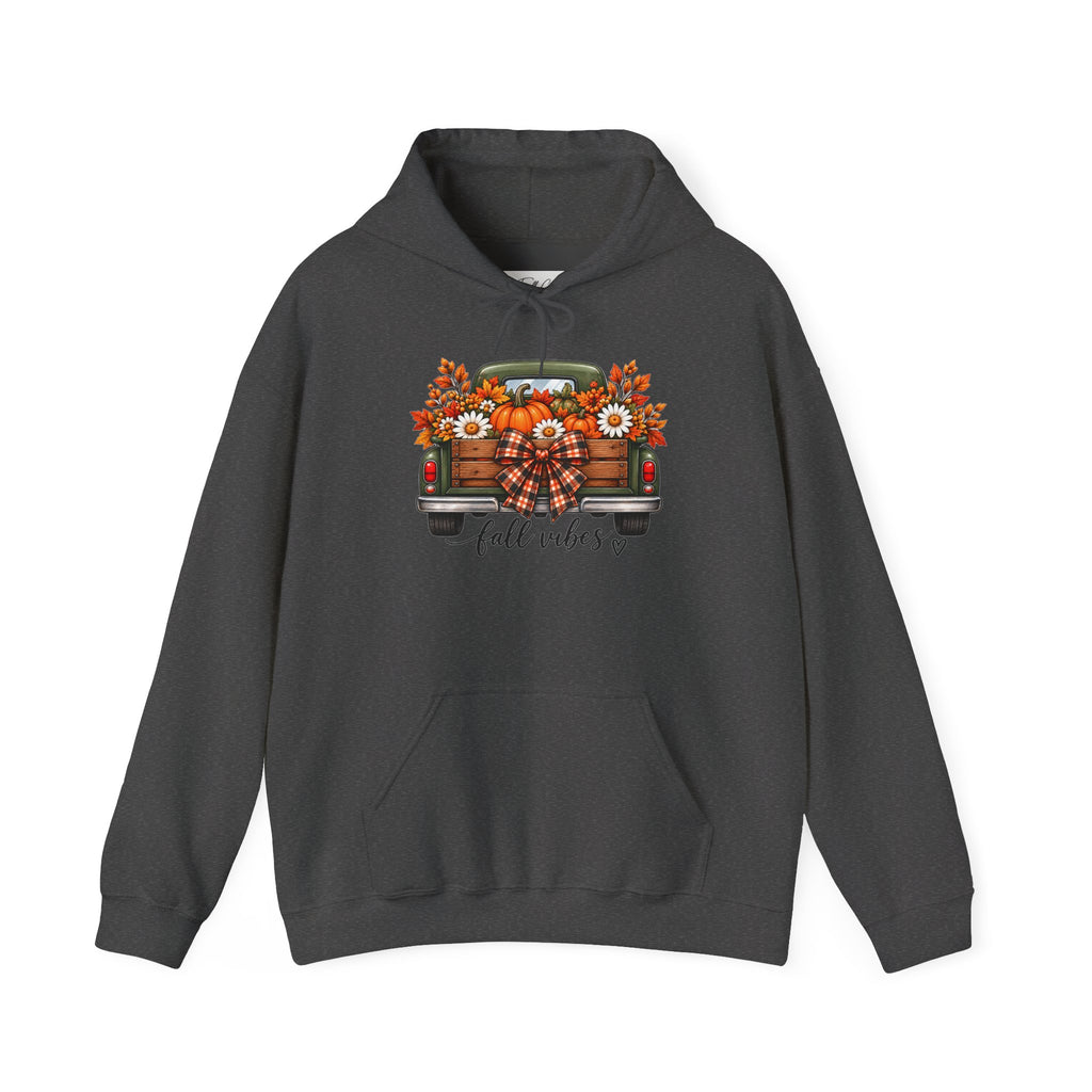Fall Vibes Truck Hoodie — Autumn Sunflowers & Pumpkins Sweatshirt