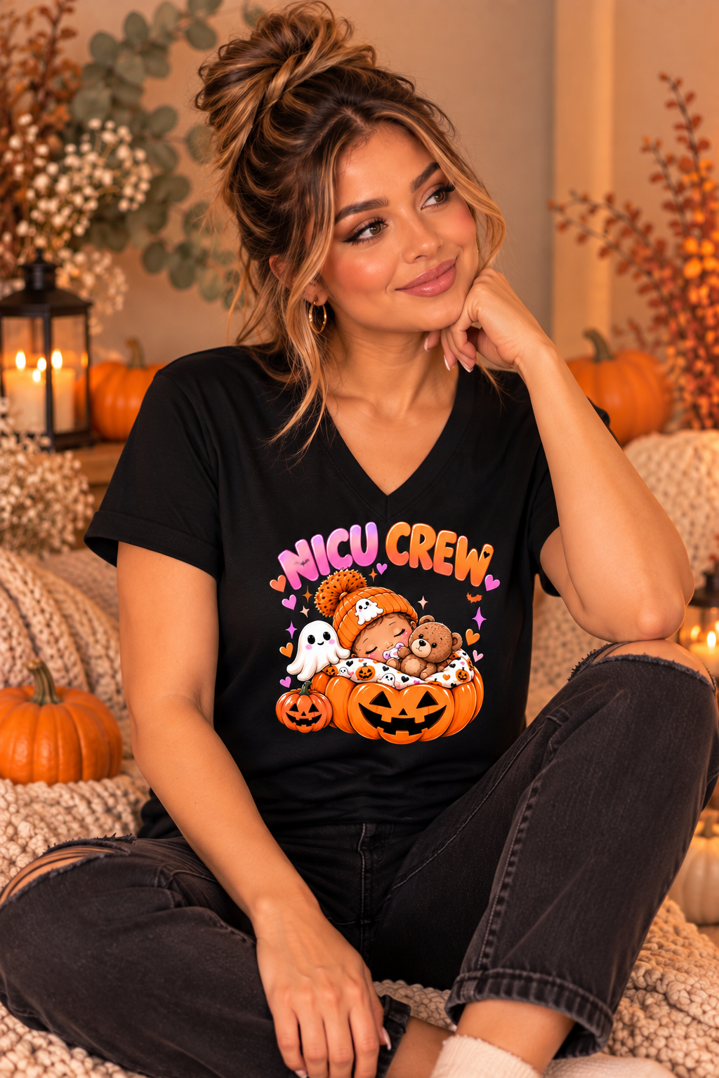 NICU Crew Halloween Baby Tee – Tiny Miracles Fall Shirt