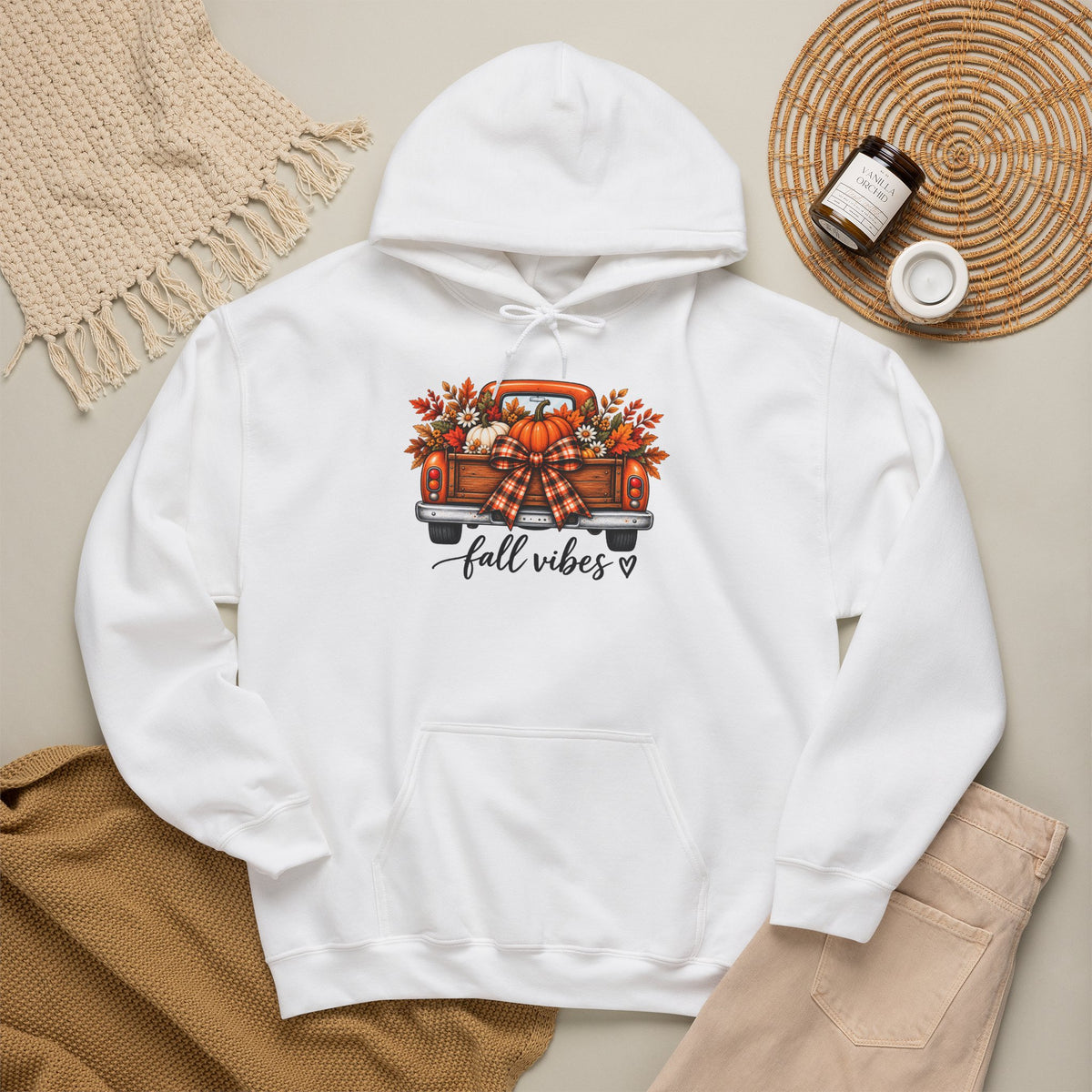 Fall Vibes Pumpkin Truck Hoodie