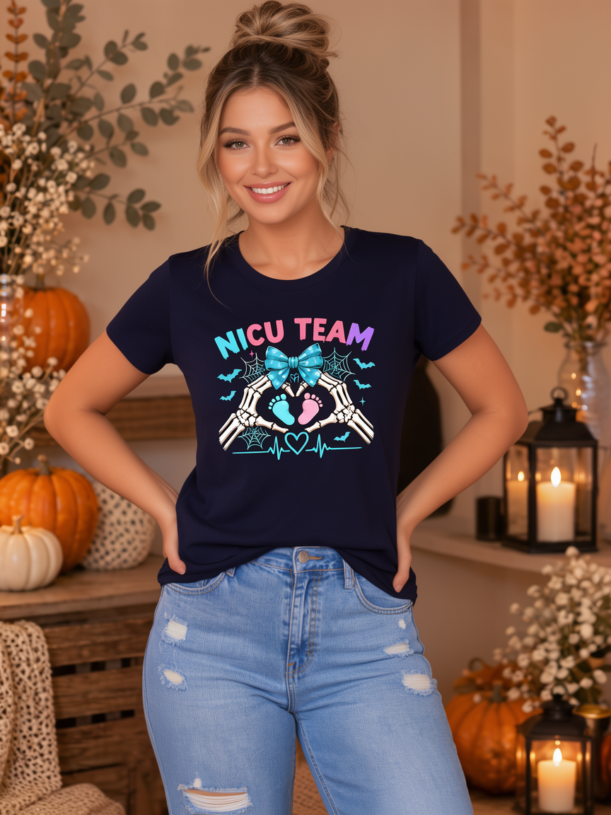 NICU Team Halloween Tee – Tiny Feet Nurse Shirt