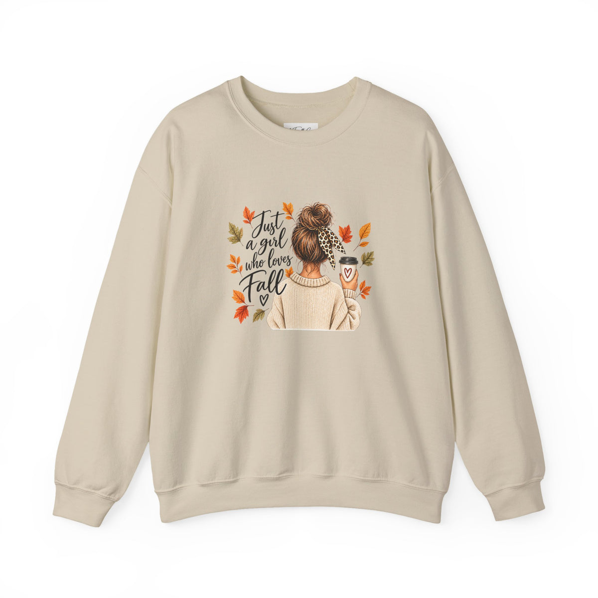 Fall Cozy Crewneck Sweatshirt — "Just a Girl Who Loves Fall" Graphic