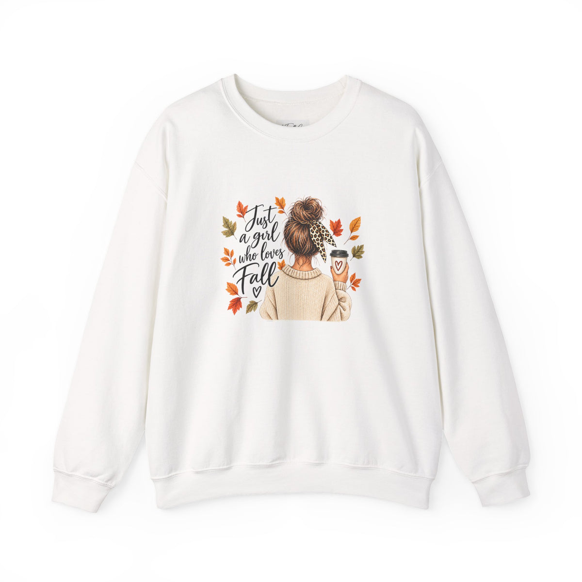 Fall Cozy Crewneck Sweatshirt — "Just a Girl Who Loves Fall" Graphic