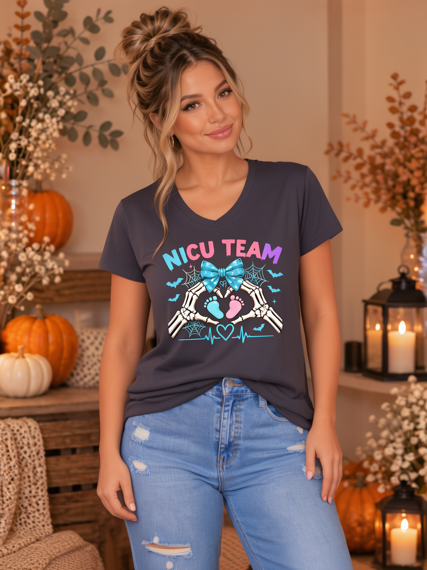 NICU Team Halloween Tee – Tiny Feet Nurse Shirt