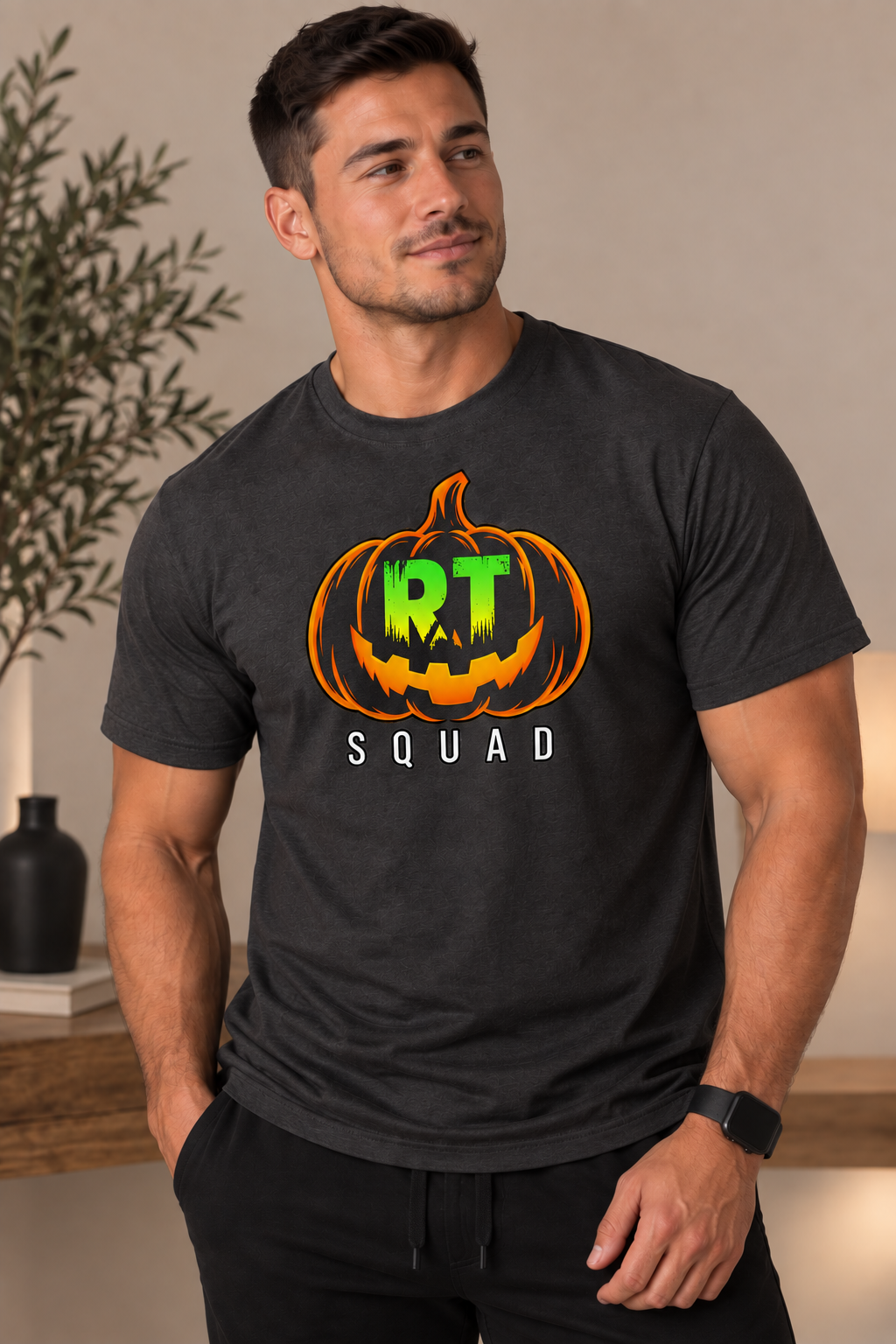 RT Squad Halloween Pumpkin Unisex Tee | Respiratory Therapist Halloween Shirt