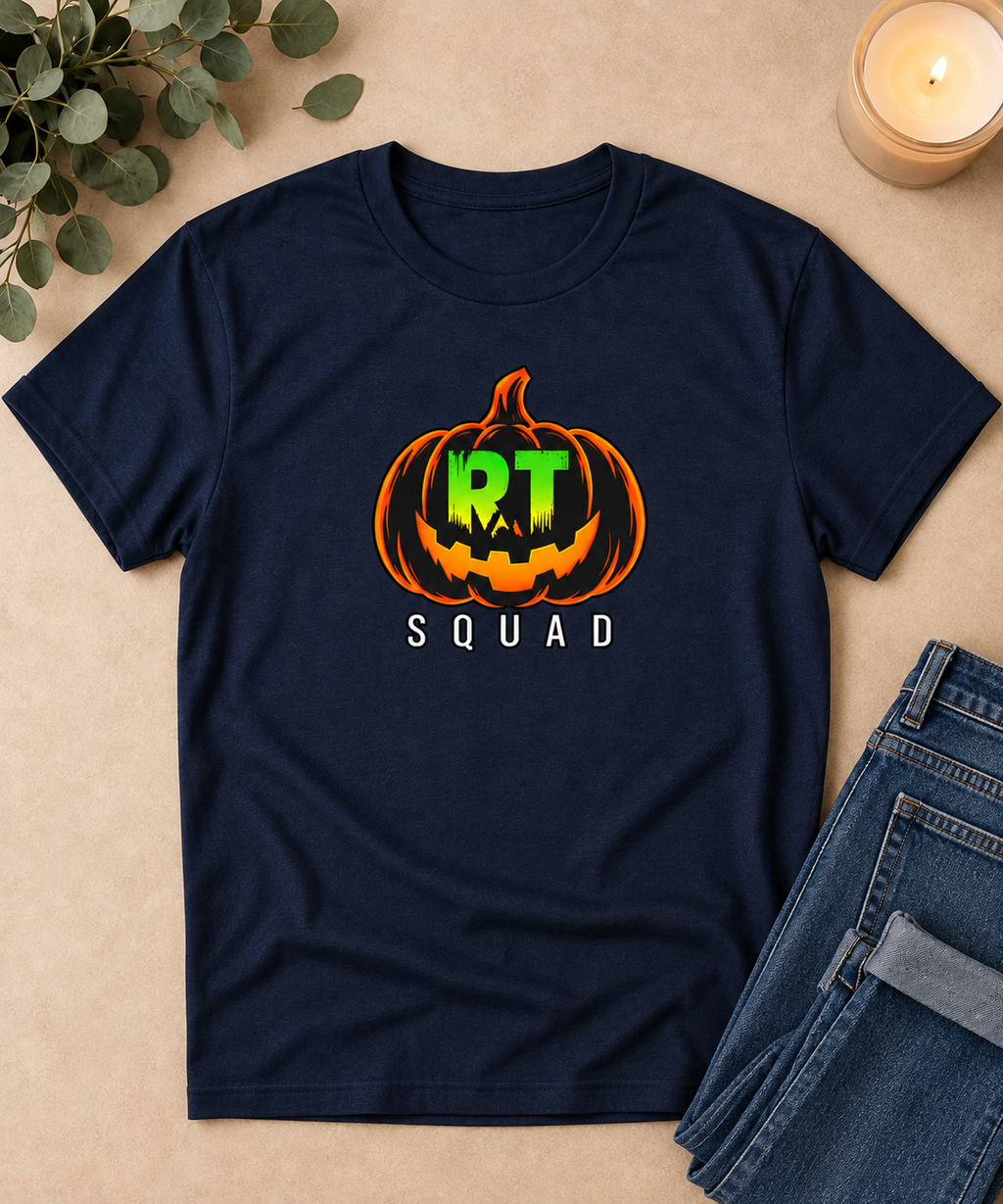 RT Squad Halloween Pumpkin Unisex Tee | Respiratory Therapist Halloween Shirt