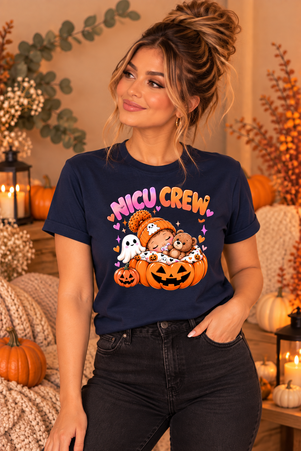 NICU Crew Halloween Baby Tee – Tiny Miracles Fall Shirt