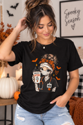 Fueled by Caffeine & Care Halloween Nurse Tee