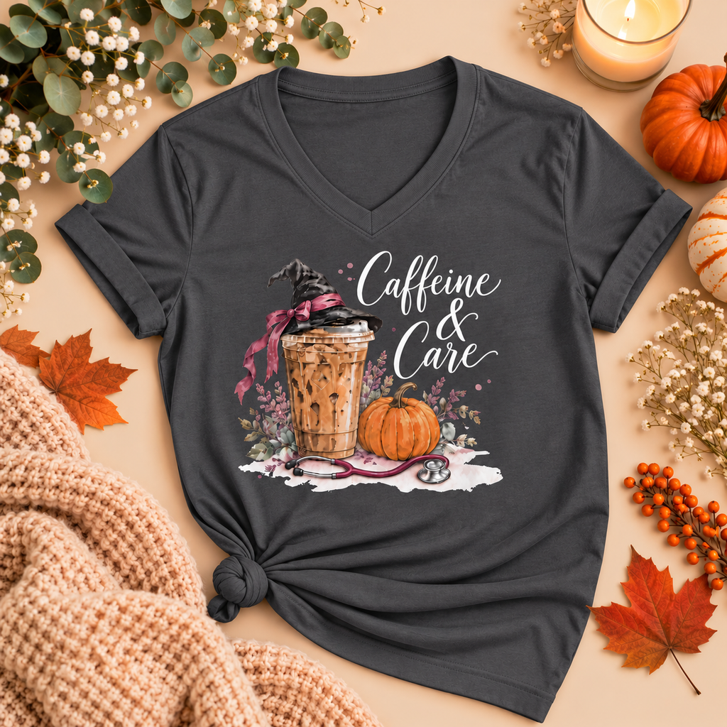 Caffeine & Care Halloween Healthcare Tee