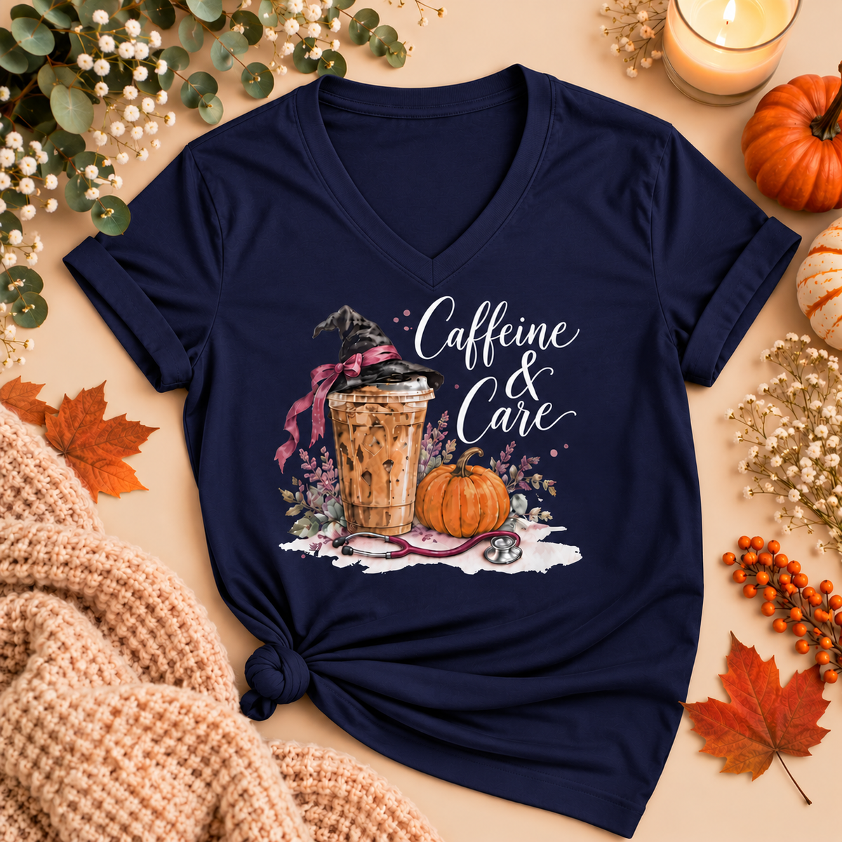 Caffeine & Care Halloween Healthcare Tee