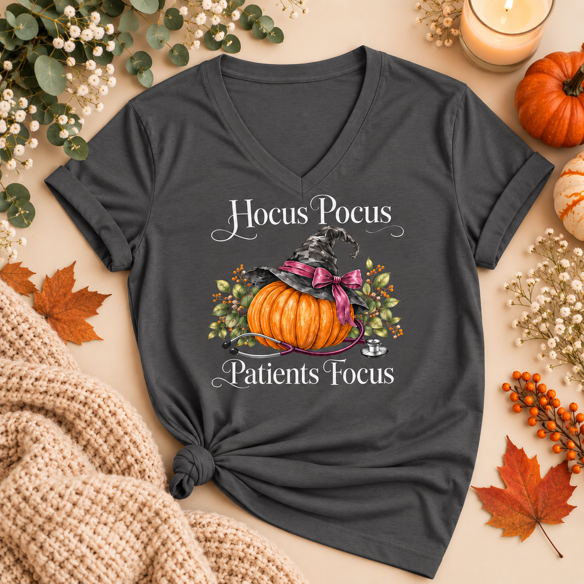 Hocus Pocus Patients Focus Halloween Healthcare Tee