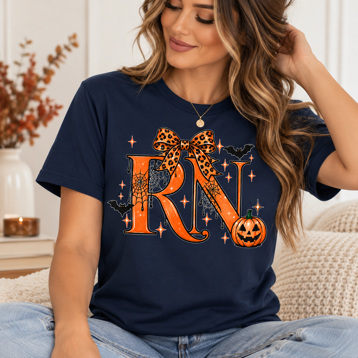 RN Halloween Bow Nurse Tee