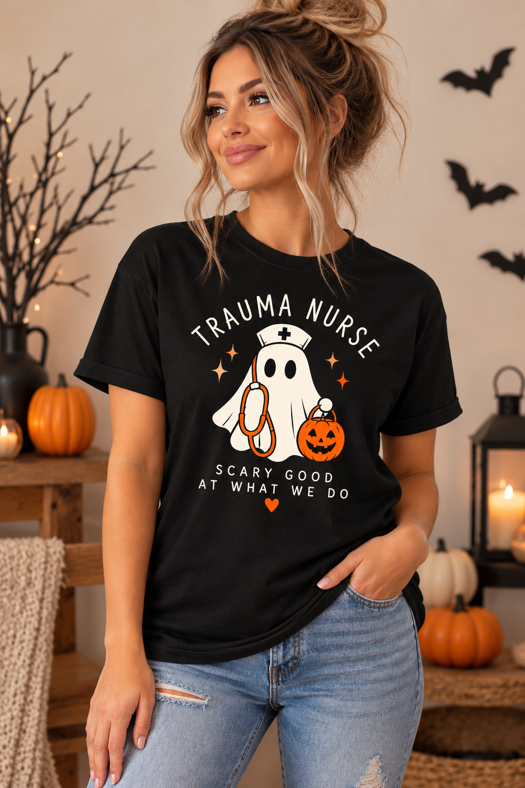 Trauma Nurse “Scary Good at What We Do” Halloween Tee