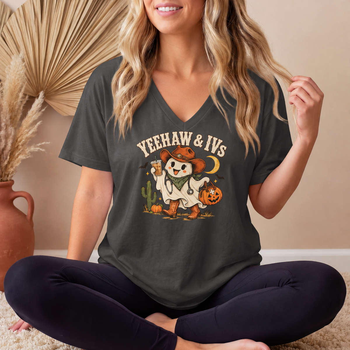 Yeehaw & IVs Western Halloween Healthcare Tee