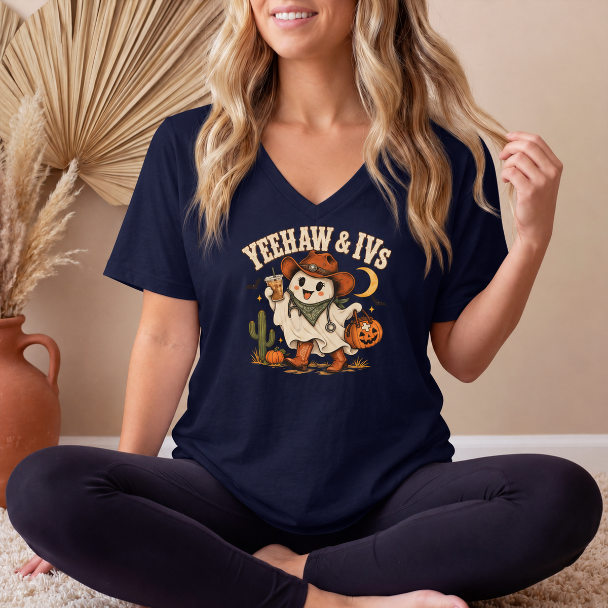 Yeehaw & IVs Western Halloween Healthcare Tee