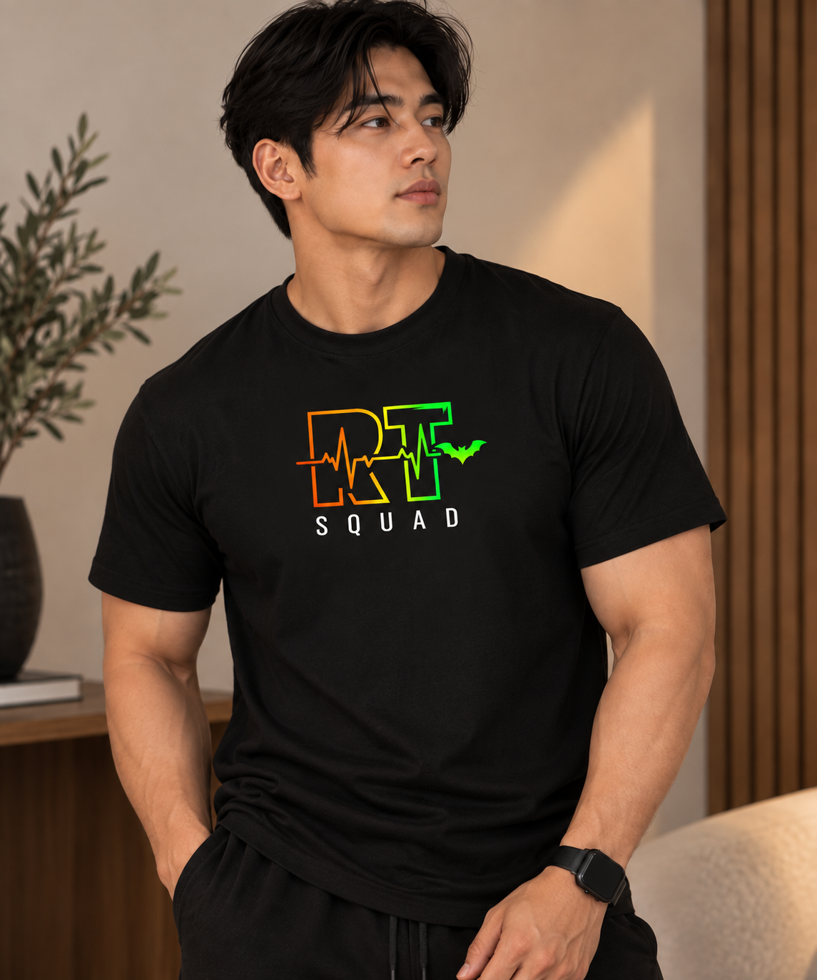 RT Squad Heartbeat & Bat Unisex Tee | Respiratory Therapist Halloween Shirt