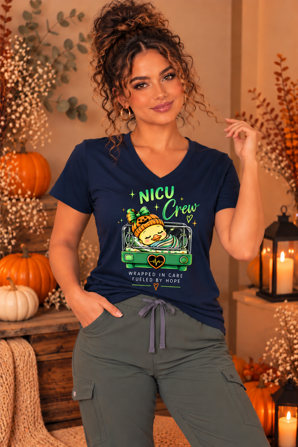 NICU Crew Wrapped in Care Tee – NICU Nurse Fall Shirt