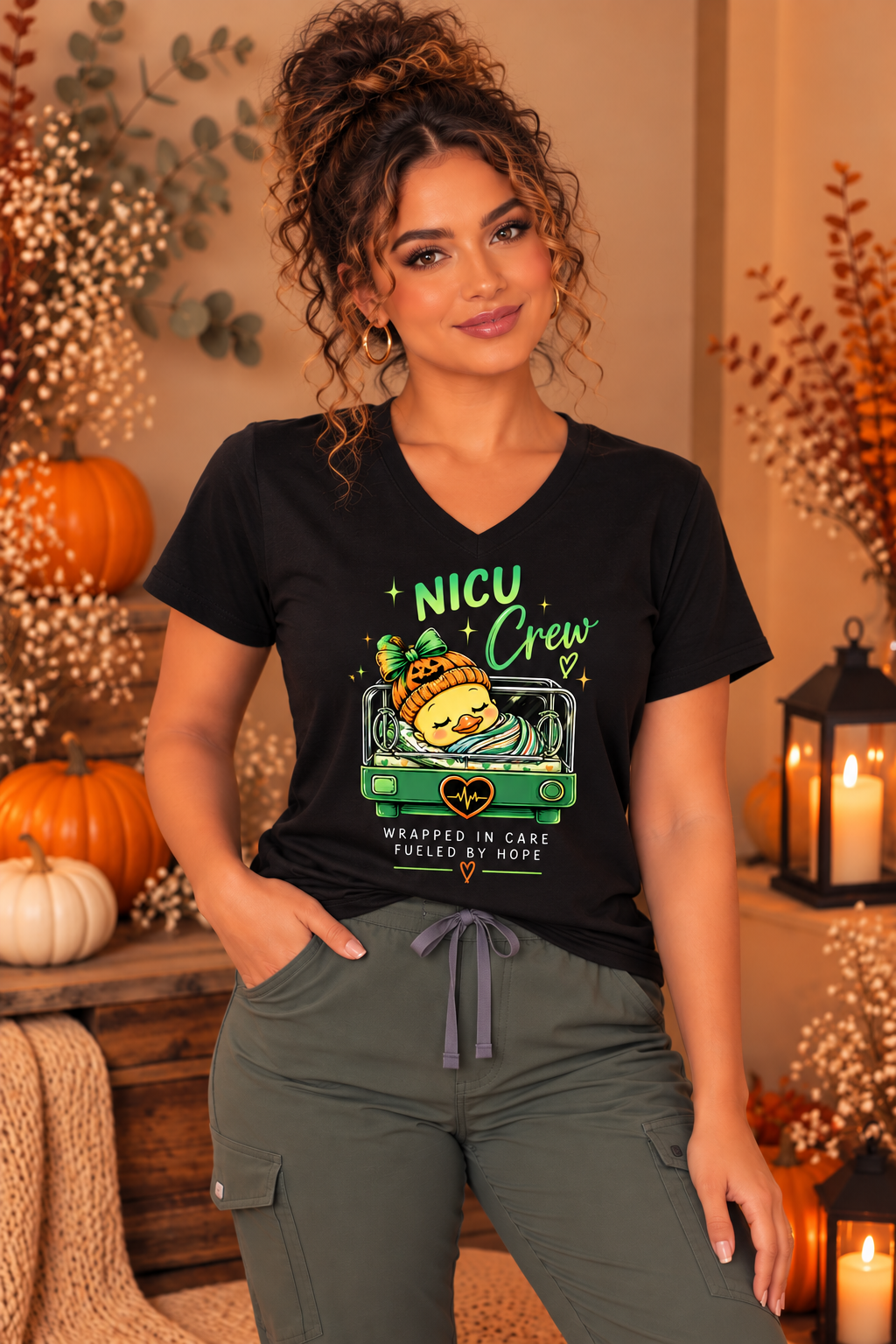 NICU Crew Wrapped in Care Tee – NICU Nurse Fall Shirt