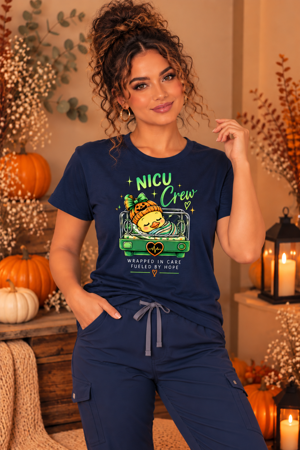 NICU Crew Wrapped in Care Tee – NICU Nurse Fall Shirt
