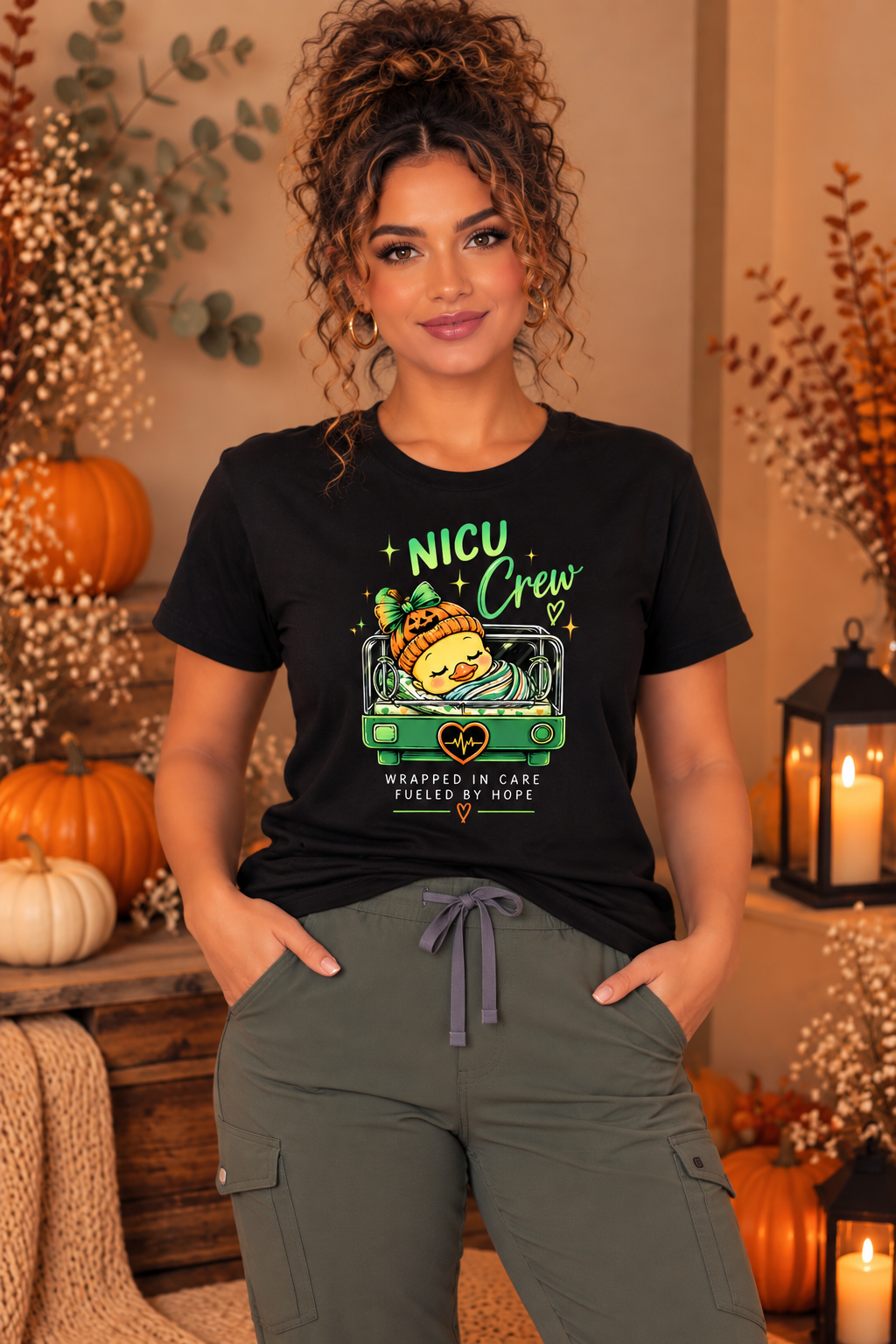 NICU Crew Wrapped in Care Tee – NICU Nurse Fall Shirt