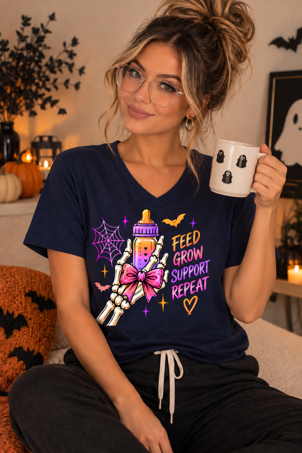 Feed Grow Support Repeat Halloween Tee – NICU Nurse Shirt