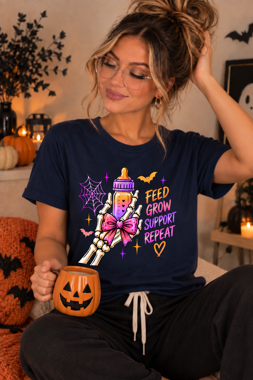 Feed Grow Support Repeat Halloween Tee – NICU Nurse Shirt