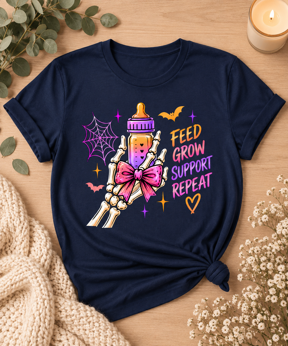 Feed Grow Support Repeat Halloween Tee – NICU Nurse Shirt