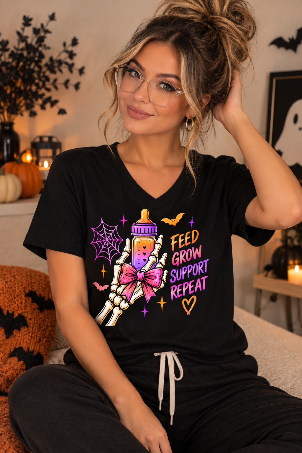 Feed Grow Support Repeat Halloween Tee – NICU Nurse Shirt