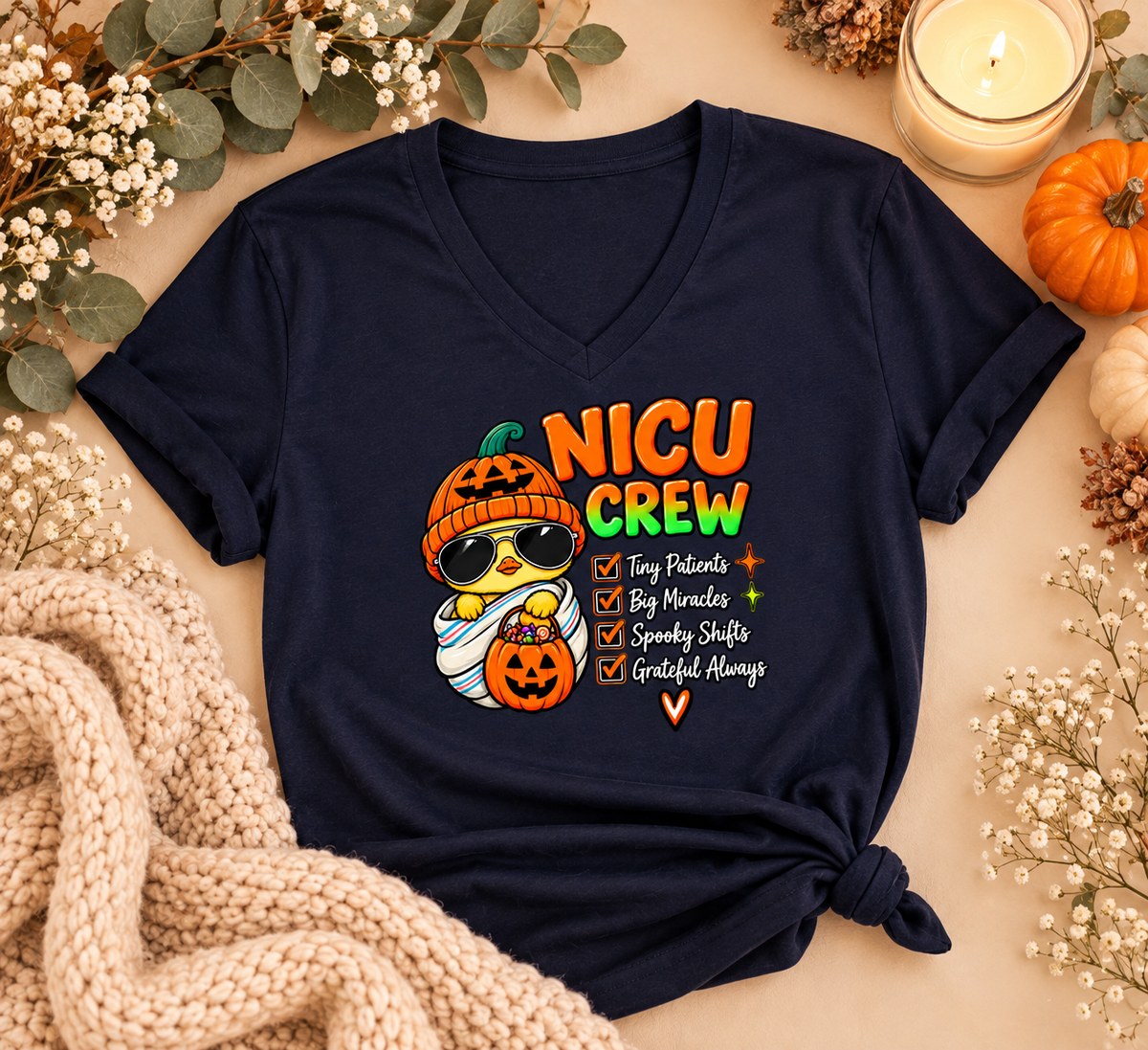 NICU Crew Halloween Checklist Tee – Tiny Patients, Big Miracles