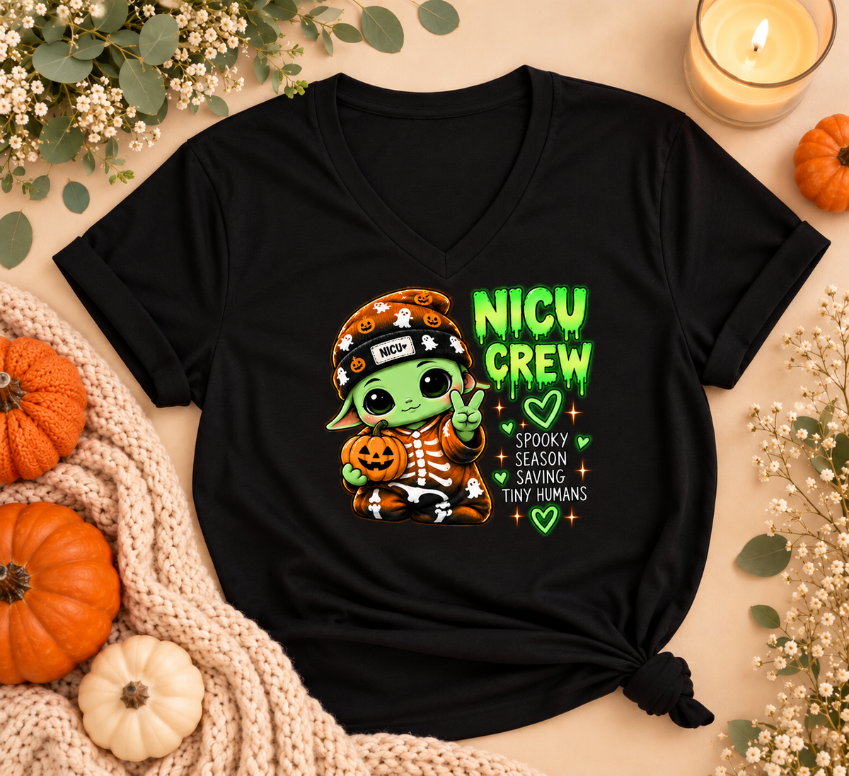 NICU Crew Spooky Season Tee – Saving Tiny Humans Halloween Shirt