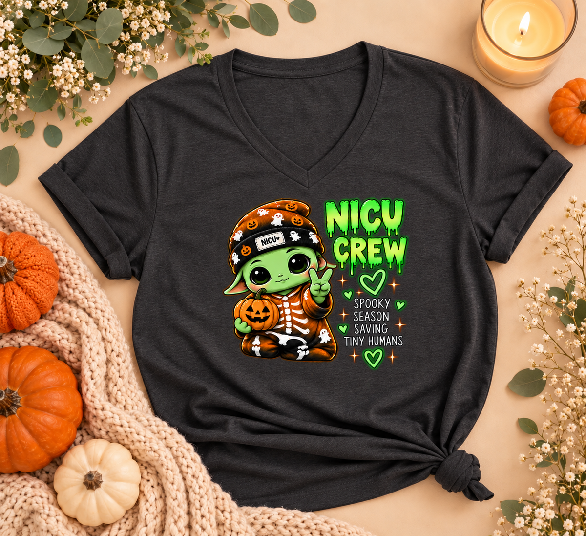 NICU Crew Spooky Season Tee – Saving Tiny Humans Halloween Shirt