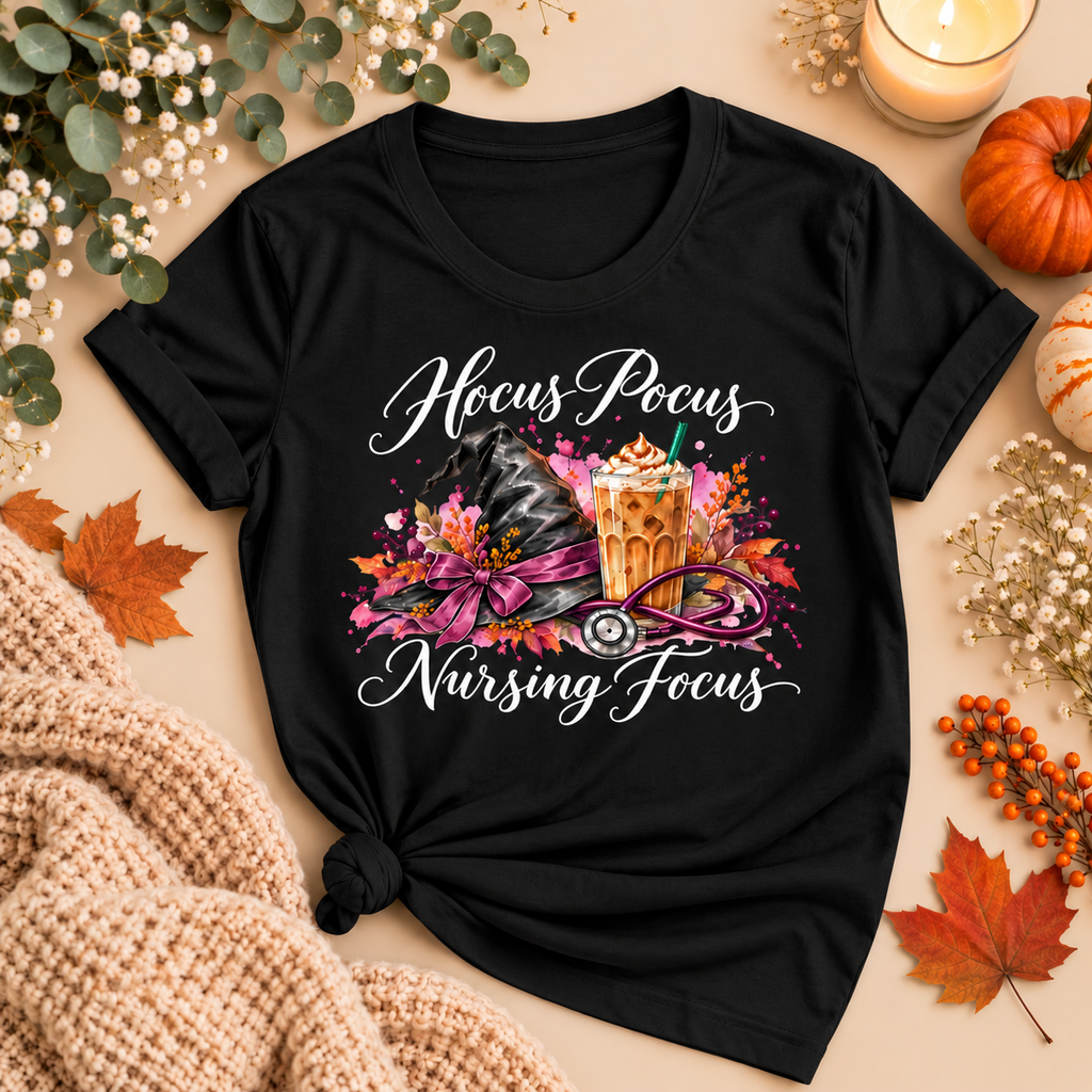 Hocus Pocus Nursing Focus Halloween Nurse Tee