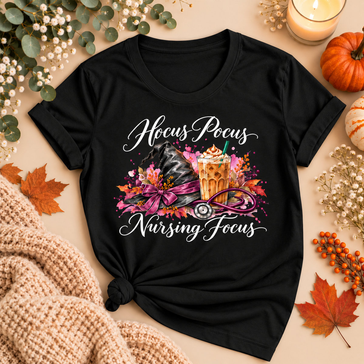 Hocus Pocus Nursing Focus Halloween Nurse Tee