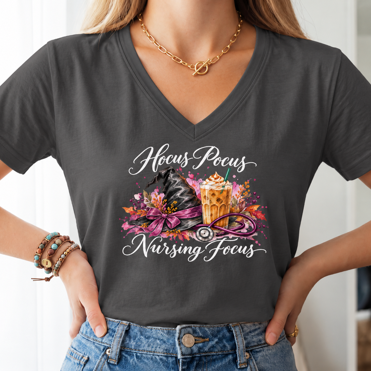 Hocus Pocus Nursing Focus Halloween Nurse Tee