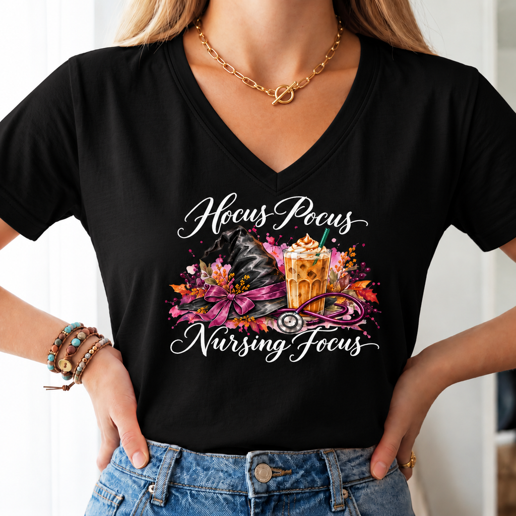 Hocus Pocus Nursing Focus Halloween Nurse Tee