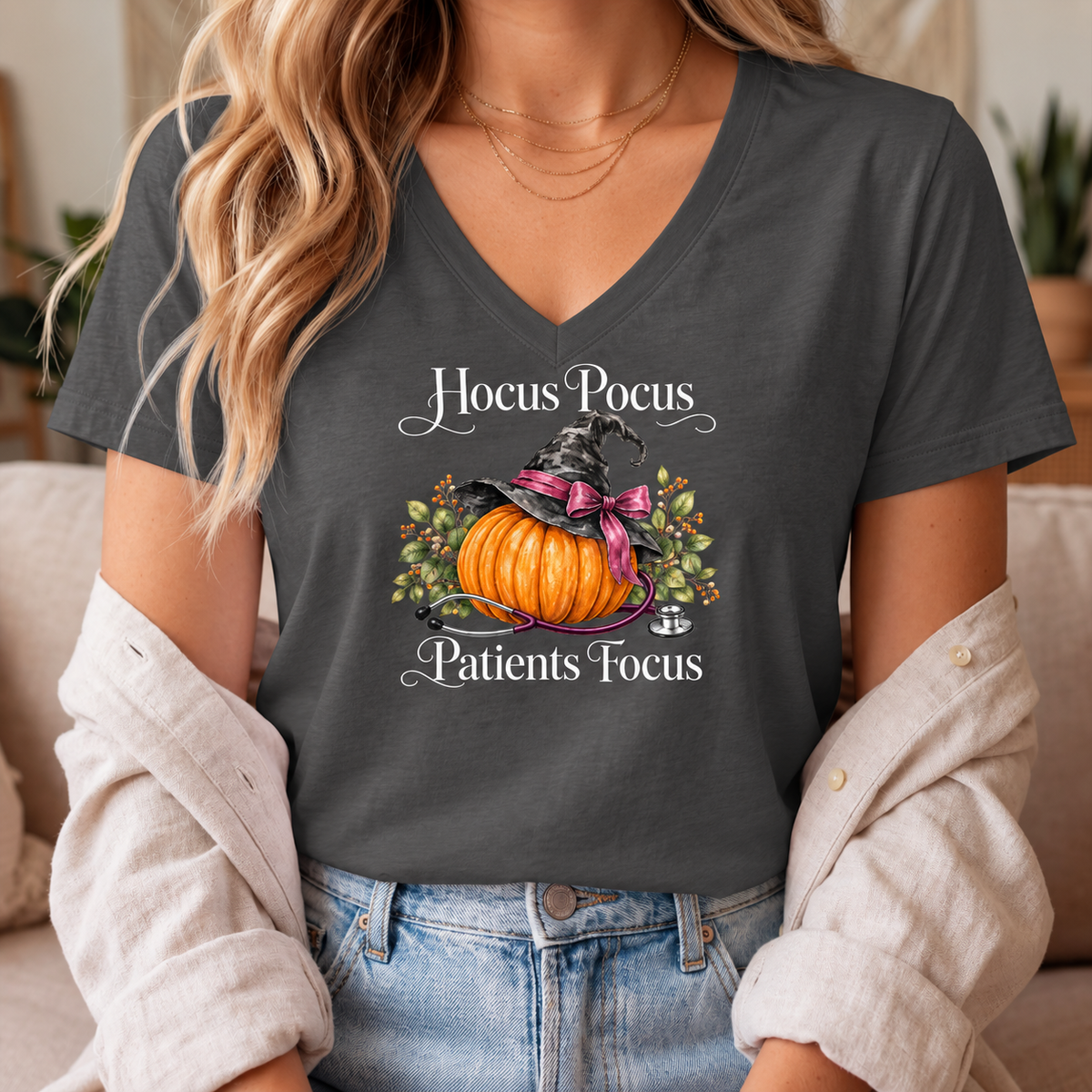 Hocus Pocus Patients Focus Halloween Healthcare Tee