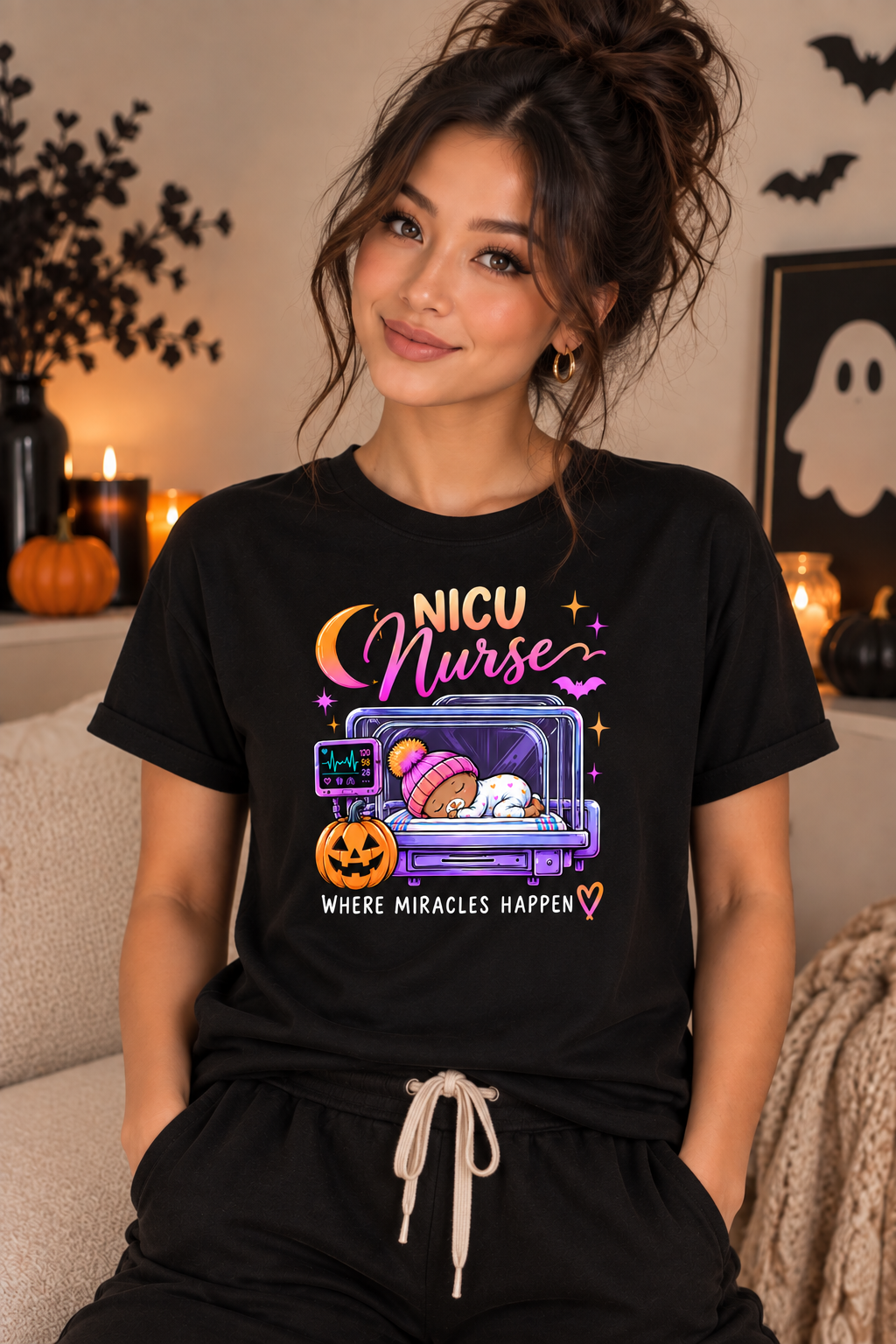 NICU Nurse Halloween Tee – Where Miracles Happen
