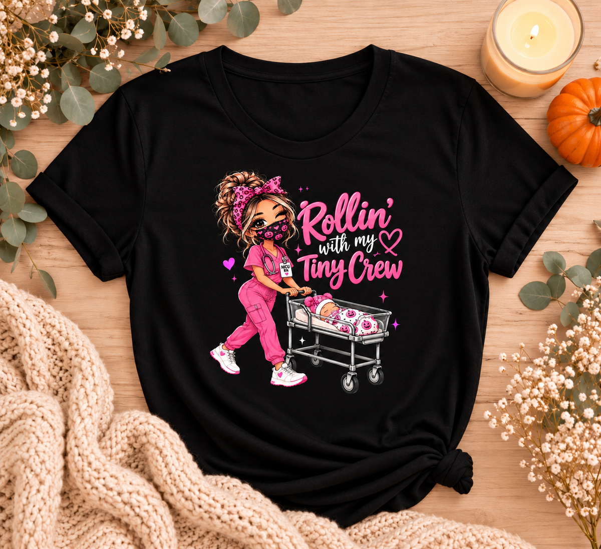 Rollin’ With My Tiny Crew NICU Halloween Tee