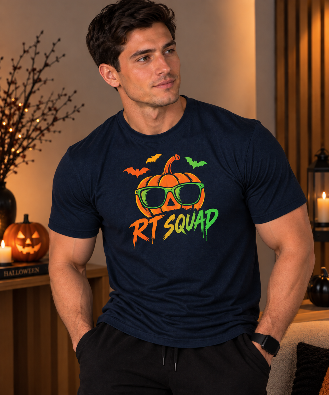 RT Squad Cool Pumpkin Halloween Unisex Tee | Respiratory Therapist Spooky Season Shirt