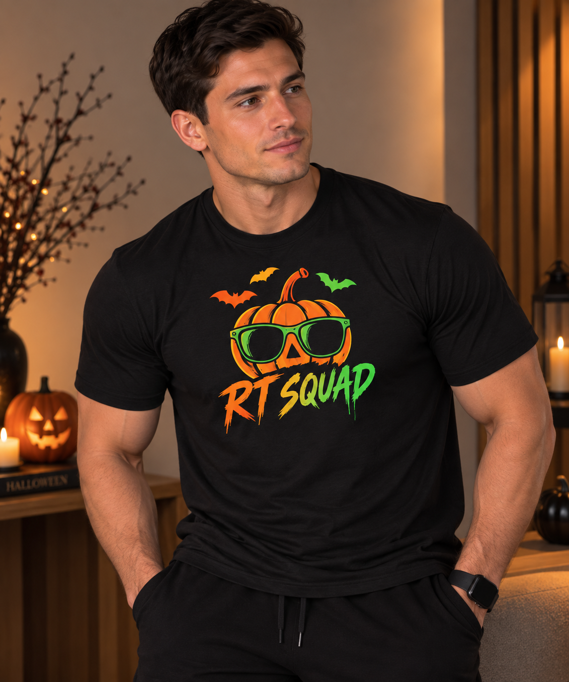 RT Squad Cool Pumpkin Halloween Unisex Tee | Respiratory Therapist Spooky Season Shirt