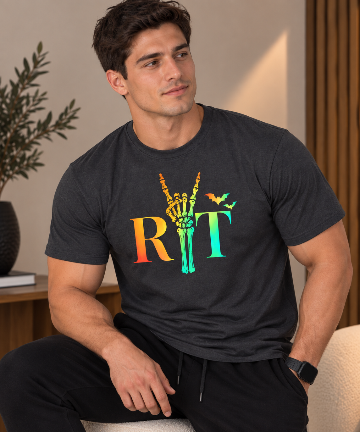 RT Skeleton Hand Halloween Unisex Tee | Respiratory Therapist Spooky Season Shirt