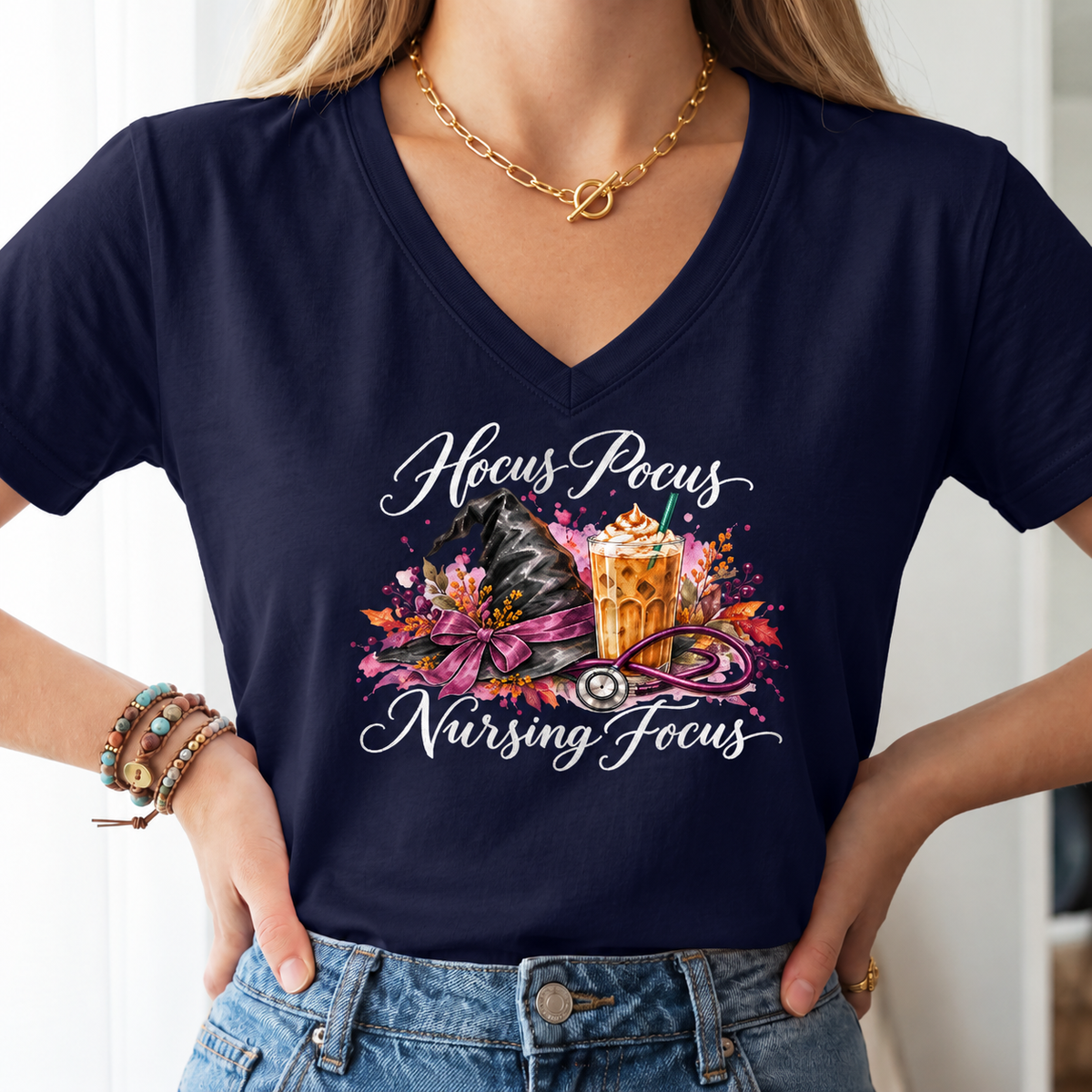 Hocus Pocus Nursing Focus Halloween Nurse Tee